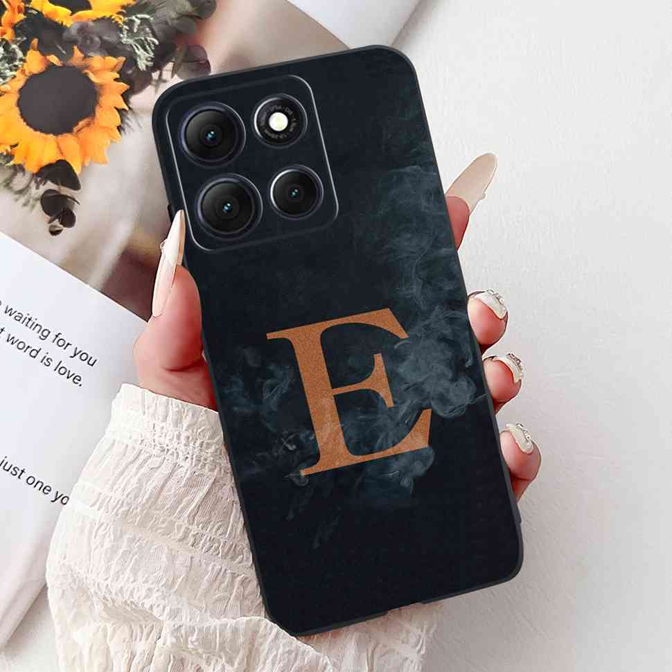 Hot For Motorola Moto G86 5G Case Crown Letters A-Z Soft Silicone Black TPU Cover For MOTO G86 XT2527-2 6.67" Protective Shell