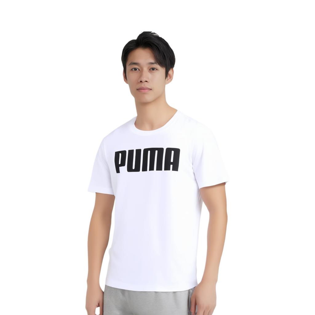 Puma Letter Round Neck Breathable Comfortable Casual Sports Short Sleeve T-Shirt Men T-Shirts White 671259-02
