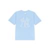 MLB Old Flower T Shirts Unisex Blue Crew Neck Moderate Straight Fit 3ATSM2023-50BLL