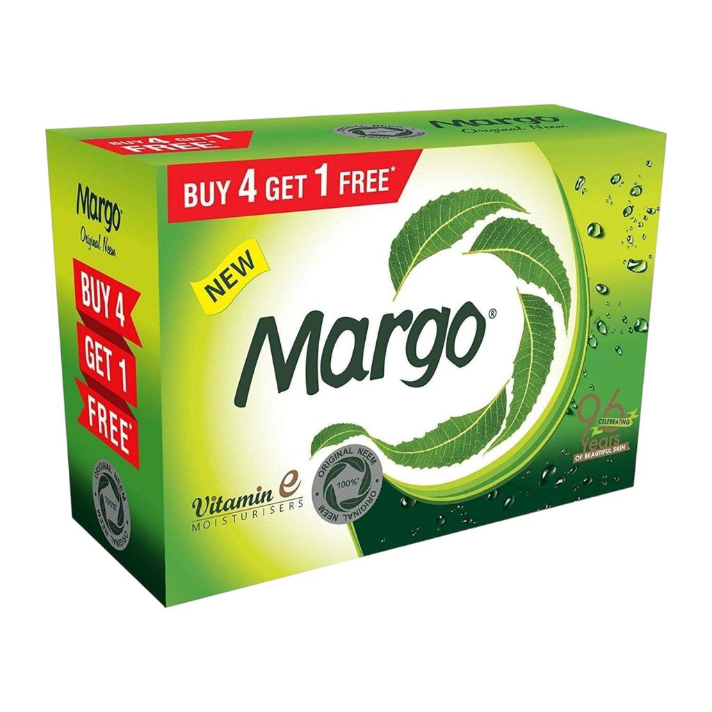 Margo Originale Neemseife 1er-Pack (100g X 5 ) | Tiefenreinigende Badestückseife mit Vitamin E | Erfrischende Feuchtigkeitsseife für klare, glatte Haut