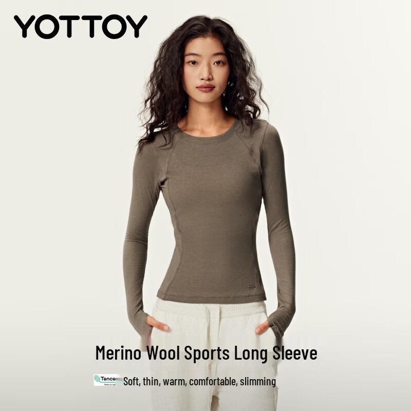 yottoy Women s Merino Wool Quick-Dry Long-Sleeve Training Top L