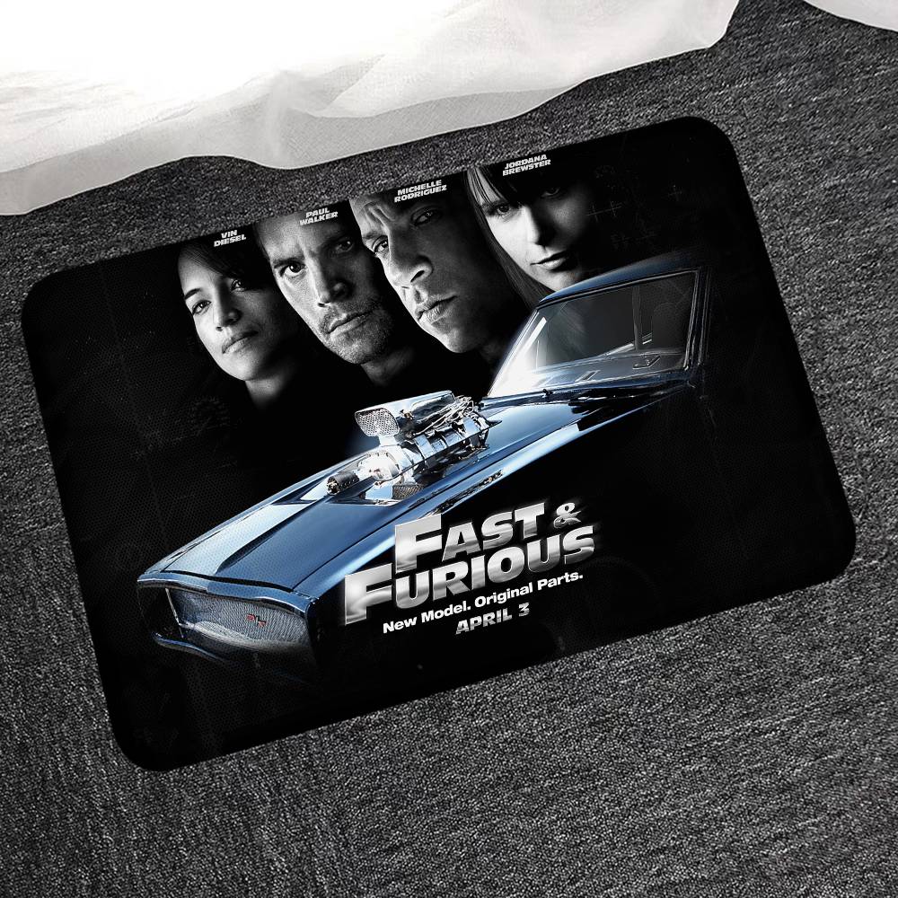 Movie F-Fast n F-Furious Floor Mat Rectangle Anti-slip Home Soft Badmat Front Door Indoor Outdoor Mat Hotel Decor Mat
