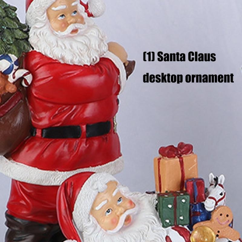 Christmas Figurine Figure Decors Resin Santa Clauses Statue Christmas Decorative Figurine Table Centerpieces for Holiday