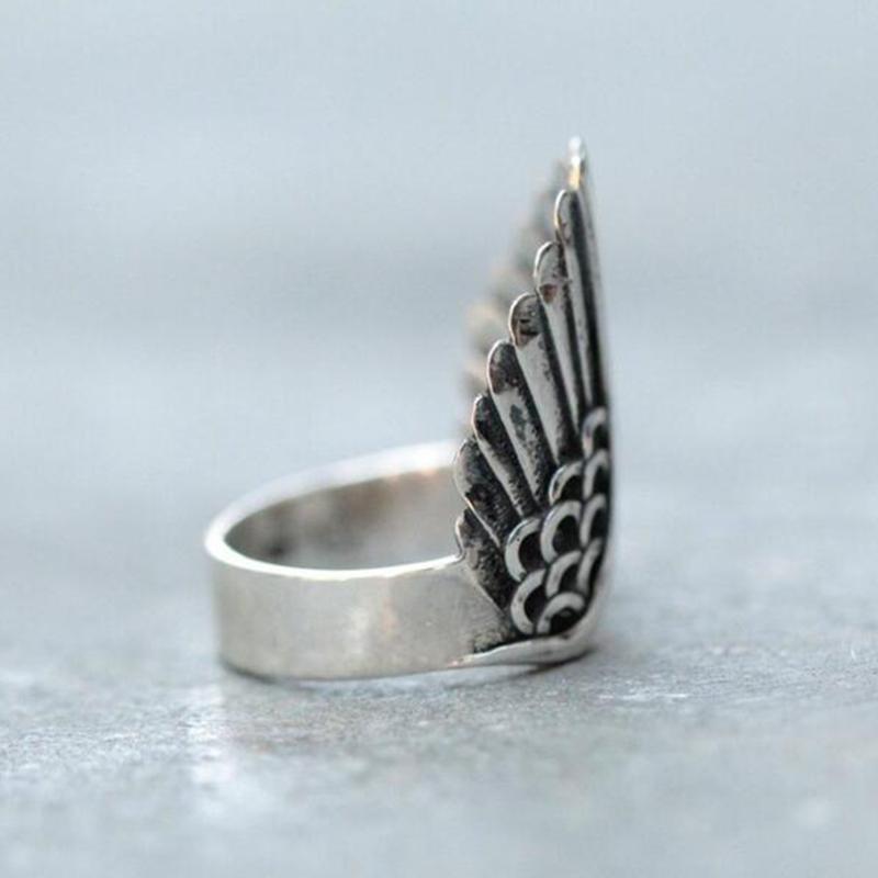 Boho Vintage Angel Wings Ring For Women Men Creative Opening Finger Ring Female Wedding Band Jewelry High Quality Drop Shipping