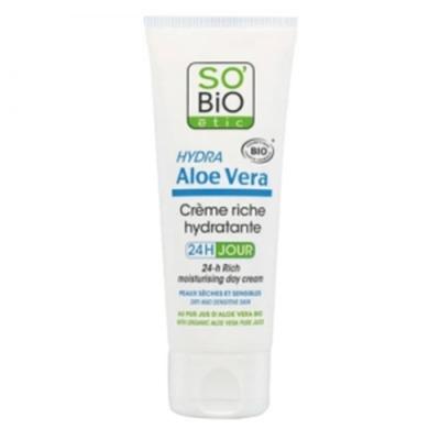 Crème de Jour Hydratante 24H Sobio Aloe Vera 50 ml (Riches)
