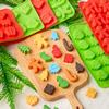 Silicone Chocolate Molds Christmas Santa Claus Snowman Gingerbread Man Baking Molds for Jelly Candy Gummy Soap DIY Baking Tool