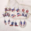 USA Flag Hat Wing Charms Earrings New Independence Day Rainbow Flag Earring for Women Girls 4th of July Patriotic Jewelry
