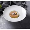 White Ceramic Plate El Tableware Straw Hat Plate Dessert Plate European Style Pasta Soup Plate Household Round Deep Plate Set