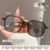 Men Women New Fashion Large Frame Photochromic Myopia Glasses High Definition Myopia Glasses Outdoor Color Changing Glasses -4.0