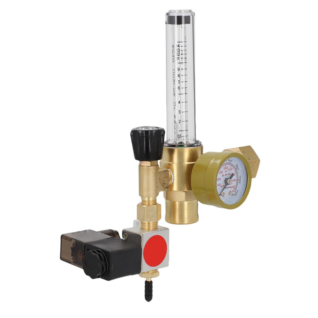 CO2 Regulator with Solenoid Valve and Flowmeter CGA320 Inlet Brass CO2 Gas Regulator for Indoor Hydroponics Grow Tents