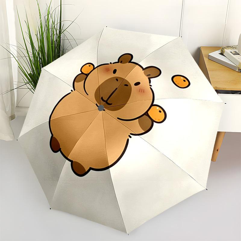 1pc Capybara, Oranges Automatic Open/Close Umbrella, Ideal Fan Gift for Birthday, Christmas, Trendy Fashion yy250828003