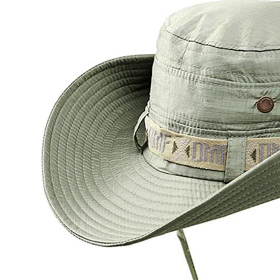 Summer Cap Useful Washable Decorative Curled Edge Wide Brim Men Sun Hat Outdoor
