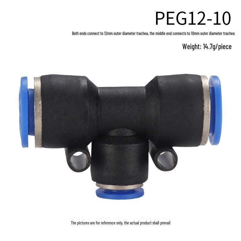 High-Pressure PE Tee & Reducer Pneumatic Quick-Fit Fittings for Air Pipe