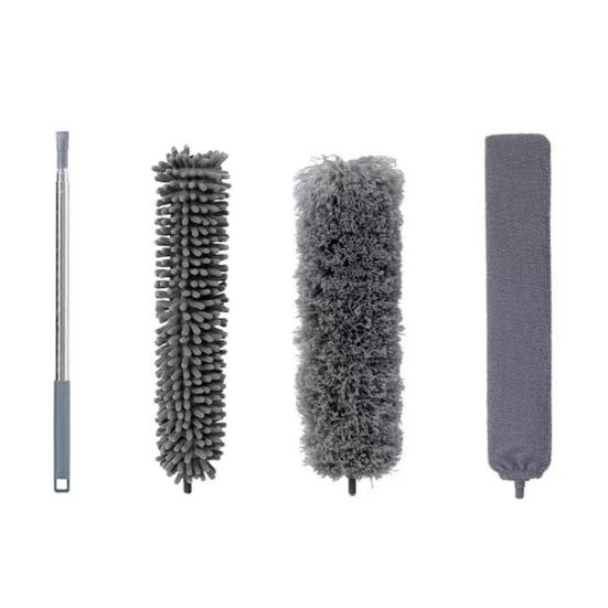 

Yousheng Раздвижная щетка для пыли из микрофибры с выдвижной ручкой, сменные насадки, многофункциональный инструмент для уборки