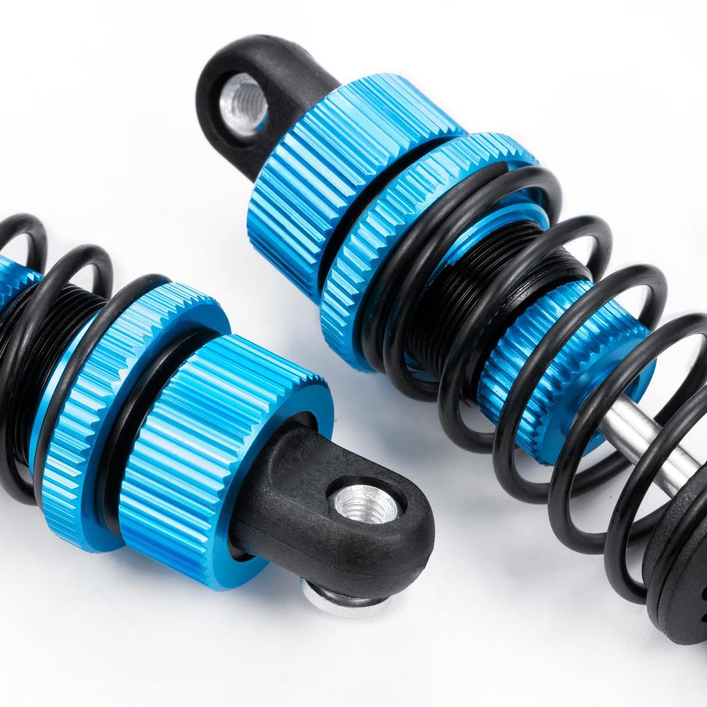 TRZX 4pcs RC Shock Absorbers, Front & Rear Shock Absorbers, 55mm & 62mm, Upgrade Parts for Tamiya TT02 1/10 RC Drift Car (55mm Blue)