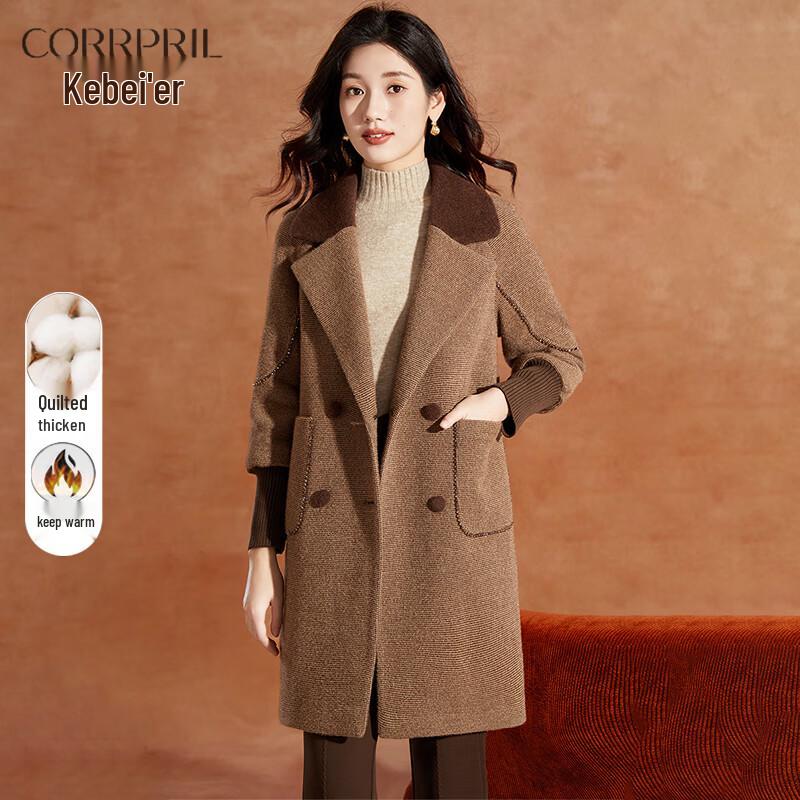 

Women s Elegant Thickened Mid-Length Wool Blend Winter Coat XL