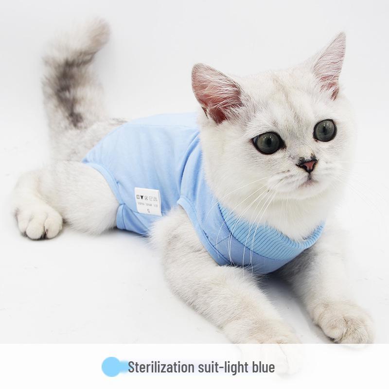 Breathable Cat Recovery Suit: Elastic, Anti-Lick Sterilization & Weaning Garment for Female Cats