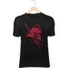 Skull Samurai II T-Shirt – Cracked Red Mask, Raised Katana, Warrior Spirit