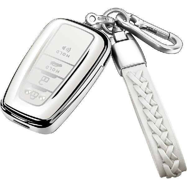 

Применимо2018-2022 Camry RAV4 Highlander Avalon Toyota Защитный чехол для брелка, темно-синий белый