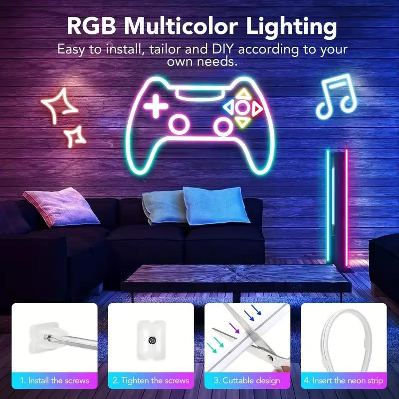 5M Tuya Smart Life WiFi светодиодная неоновая лента 24 В RGB неоновая вывеска с регулируемой яркостью DIY лента работает с Alexa TV домашний декор праздничное освещение
