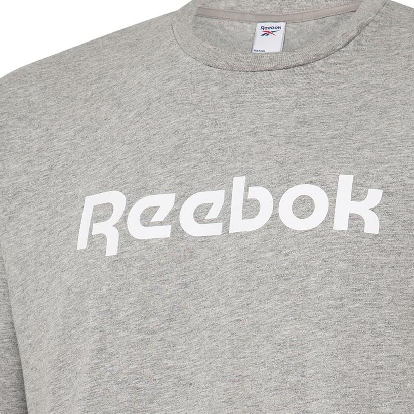 Reebok Linear Read Letter Logo Printed Round Neck Casual Short Sleeve T-Shirt Unisex T-Shirt Gray GR8482