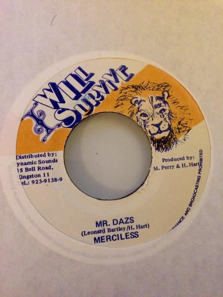 

7inch Record MERCILESS - Mr. Dazs NONE I Will Survive Jamaica Reggae, Ska & Dub Used