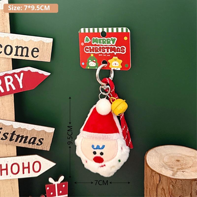 Sevimli Çizgi Film Peluş Noel Bebek Kolye Anahtarlık Kawaii Doldurulmuş Bebek Sırt Çantası Kolye Dekorasyon Aksesuarları Noel Hediyesi