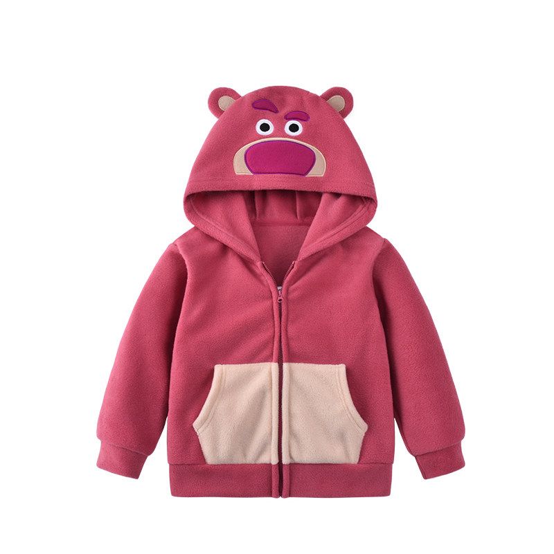 Children's Fleece Autumn and Winter Hooded Cartoon Jacket