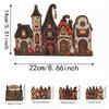 Multi-layer Halloween Village Decor Wooden Rustic Autumn Ornament  Coffee Bar Table