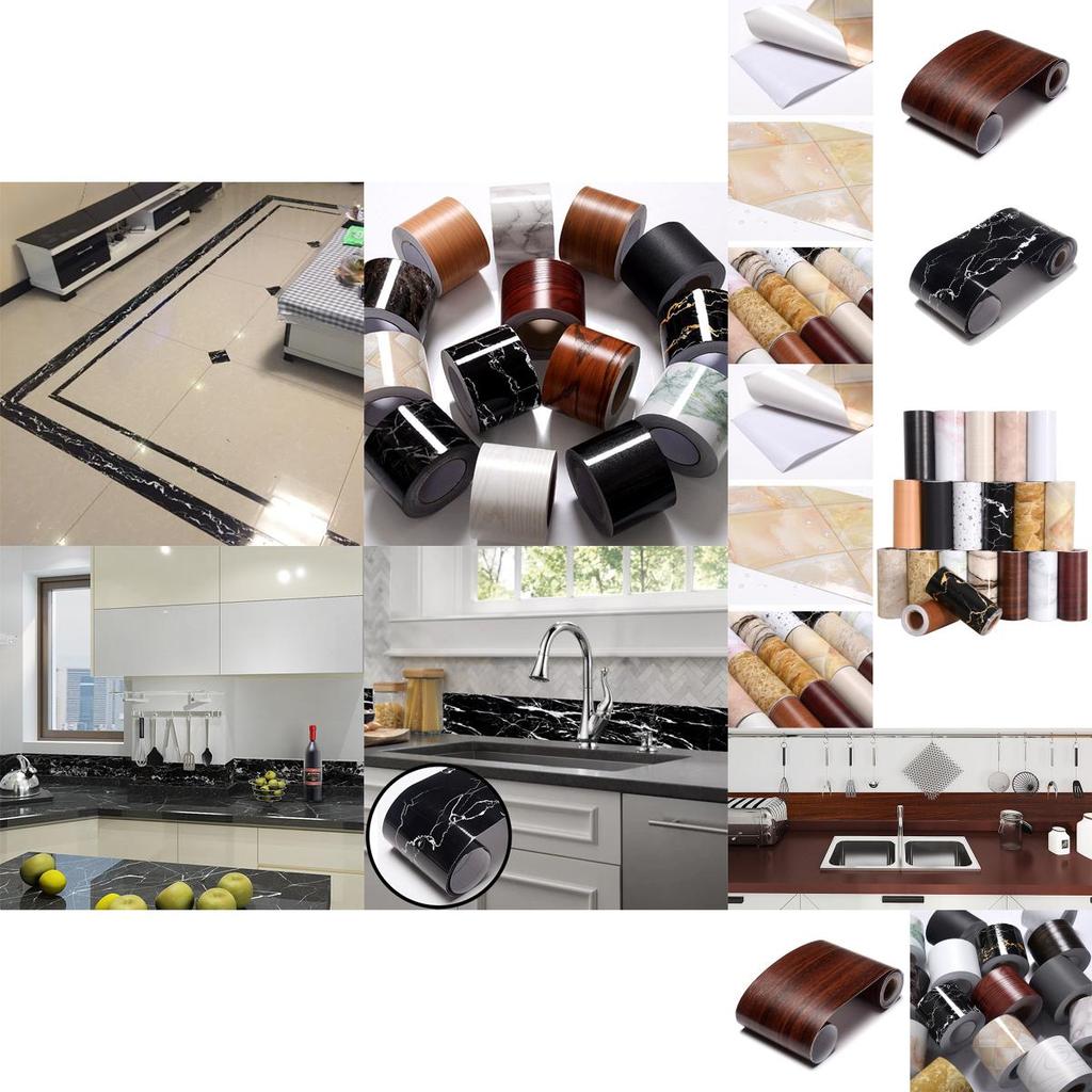 Versatile 5m Self-adhesive Waterproof Pvc Wall Skirting Border For Any Room