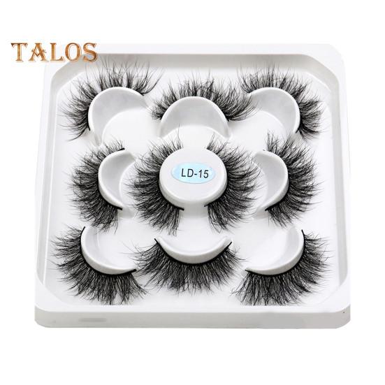 

5 пар/коробка Накладні вії зі штучного ворсу норки Натуральні товсті багаторазові накладні вії для жінок Нарощування сцени Інструменти для макіяжу очей для вечірок O