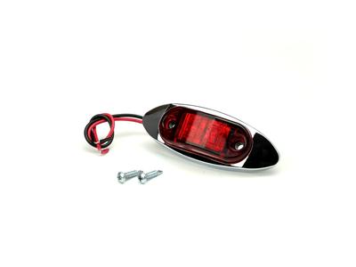 /24V Small Side Marker Color Lens Chrome Plated Marker Lamp Red Truck Etc