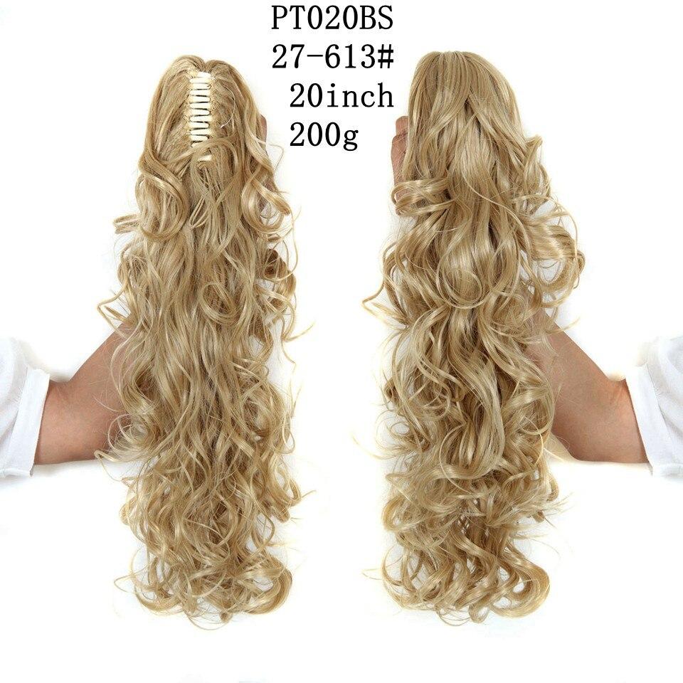 20Inch Synthetic Women Claw On Ponytail Clip In Hair Extensions Wavy Curly Style Pony Tail Hairpiece