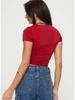 Women's 2024 European & American Slim Fit Solid Color Short Sleeve Square Neck Summer Casual T-shirt