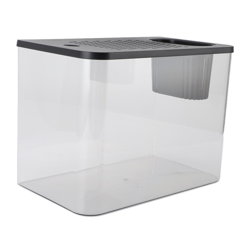 Small Fish Tank Plastic Clear Micro Landscape Desktop Aquarium for Goldfish Shrimp Betta Fish