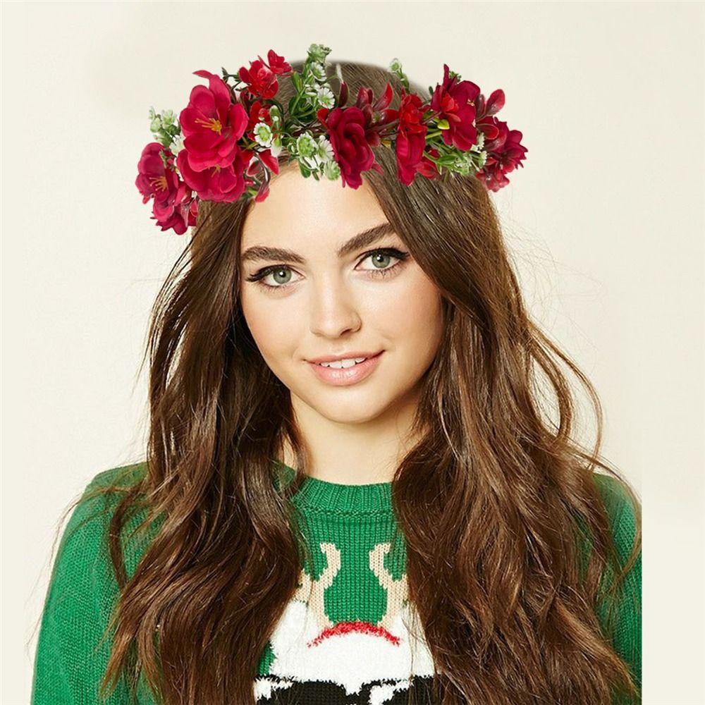 Fairy Sunflower Wreath Forest Hair Accessories Elf Princess Headbands  for Halloween Cosplay