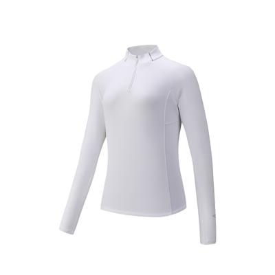 Running Series Stand Collar Comfortable Casual Solid Color Versatile Simple Knitted Shirt Women Tops 162615403-1
