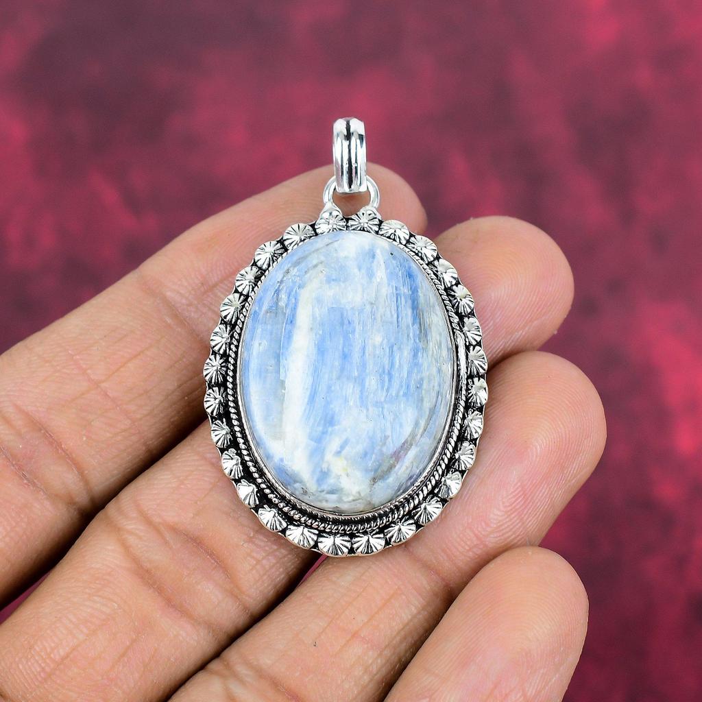 Colgante de Cianita Plata de Ley 925 Sólida, Joyería Colgante de Piedra Preciosa Hecha a Mano, Regalos Para Esposa Colgante Nuevo