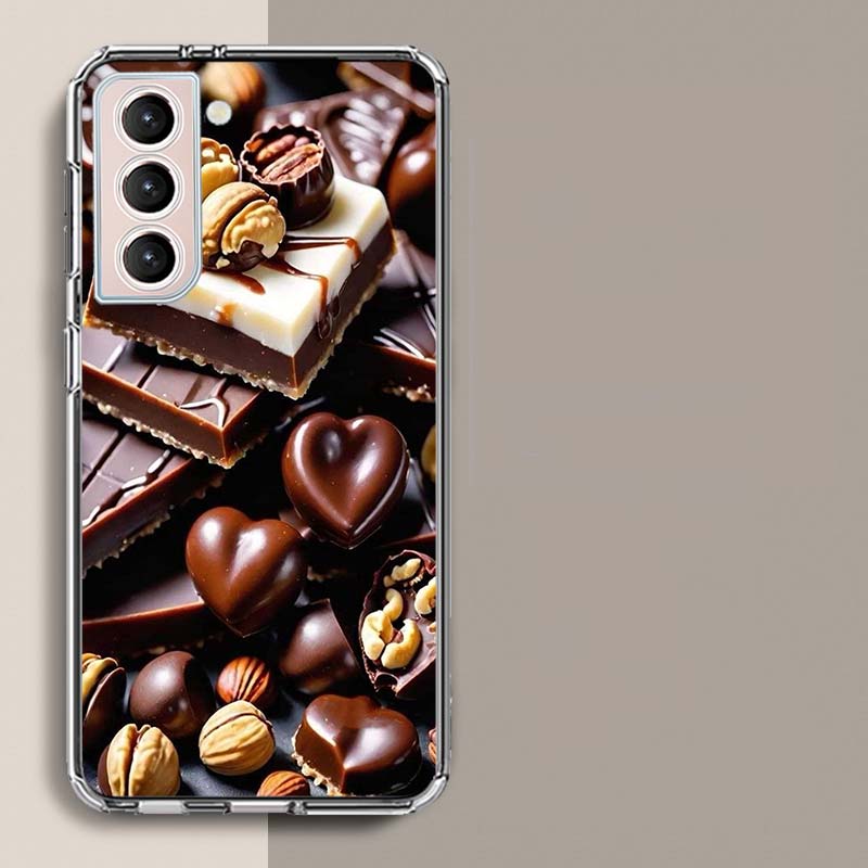 Soft Chocolate Truffles Phone Case for Samsung A16 A17 A26 A36 A56 A57 A55 A54 A37 A15 A25 A35 A14 A24 A34 Galaxy Note 20 10 A07