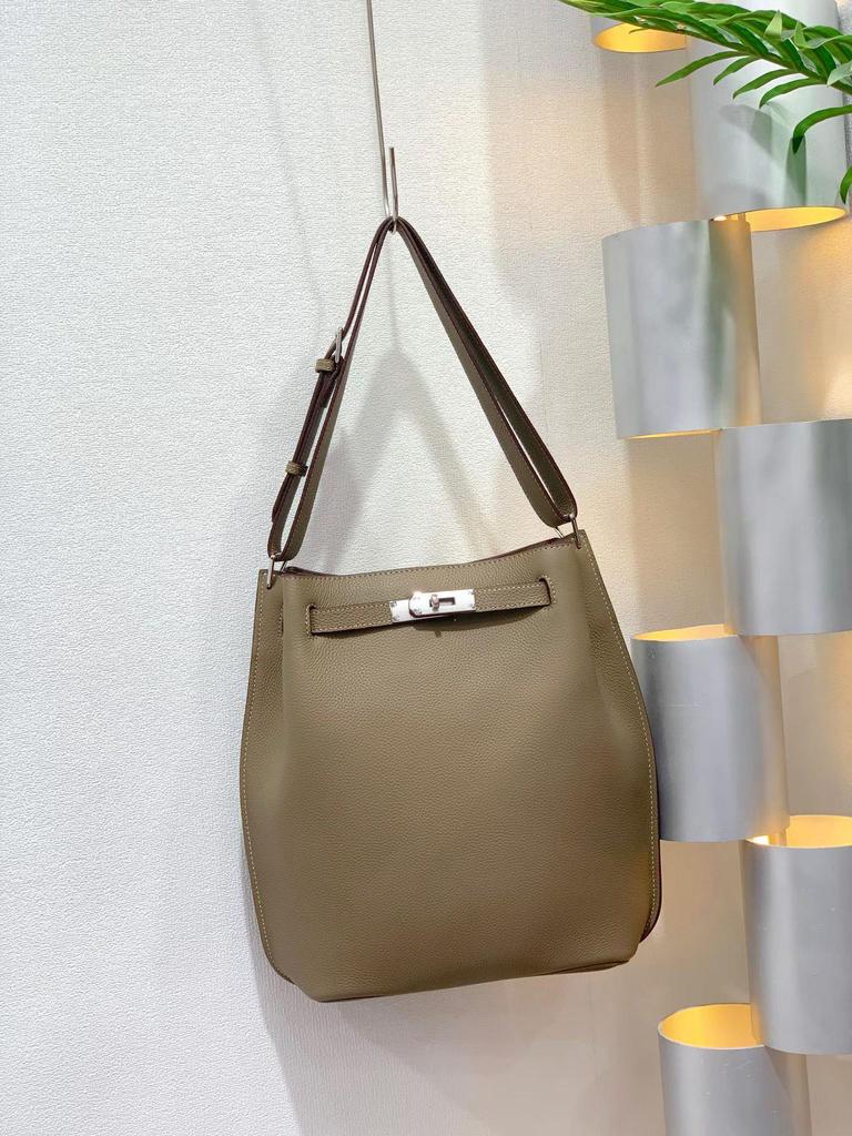 Genuine Leather 2025 Crossbody Bucket Bag - Casual, Trendy Vertical Cowhide Horseshoe Design by Sokelly