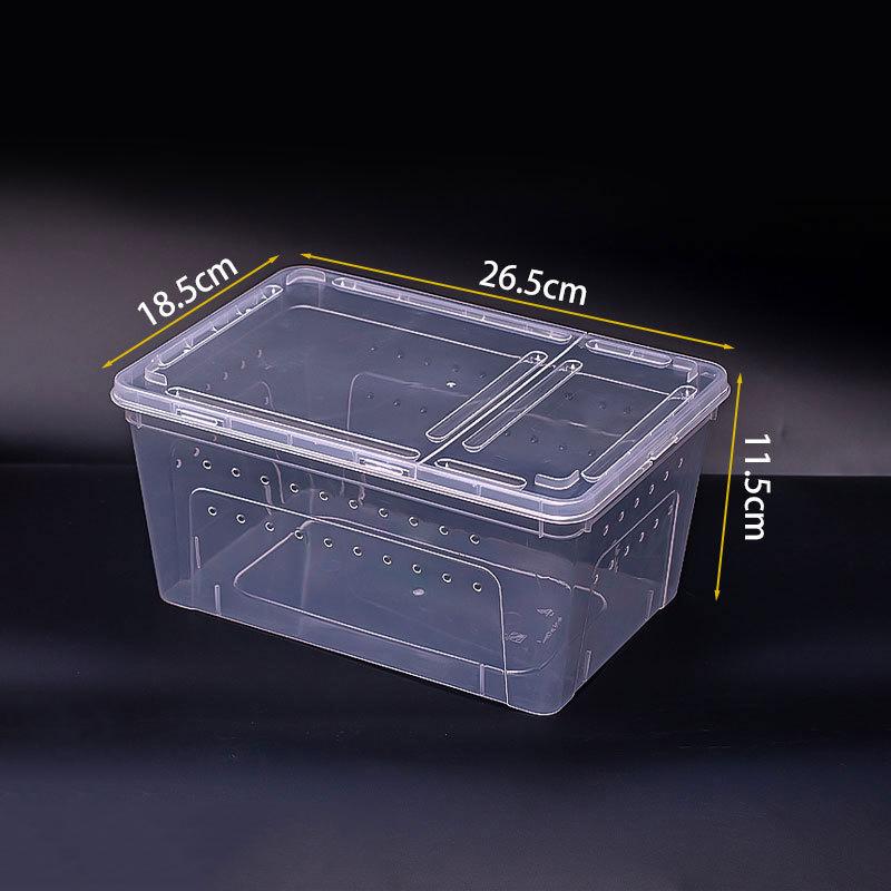 

Transparent Reptile Tank Breeding Box Stackable Ventilated Reptile Terrarium View Escape-Proof Turtle Lizard Transport Container M