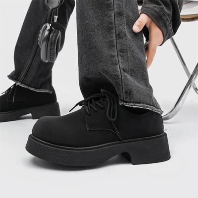 Plain Male Casual Shoe Loafers Round Toe Low-Top Punk Comfortable High Quality Adults Elegant Social Men's Leather Shoes