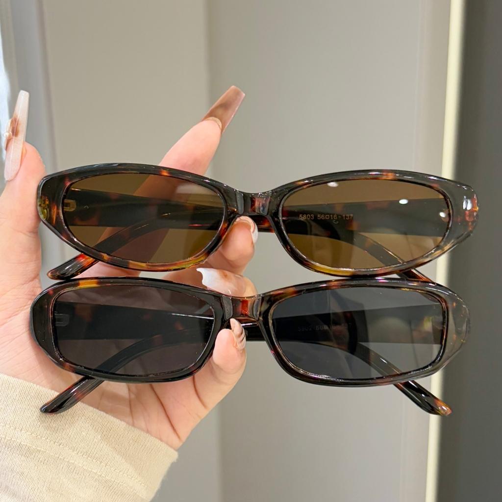 2pcs European Men's and Women's Cat Eye Frame Fashion Sunglasses for Summer Sunshade, Sunscreen, UV Protection, Lightweight Glas