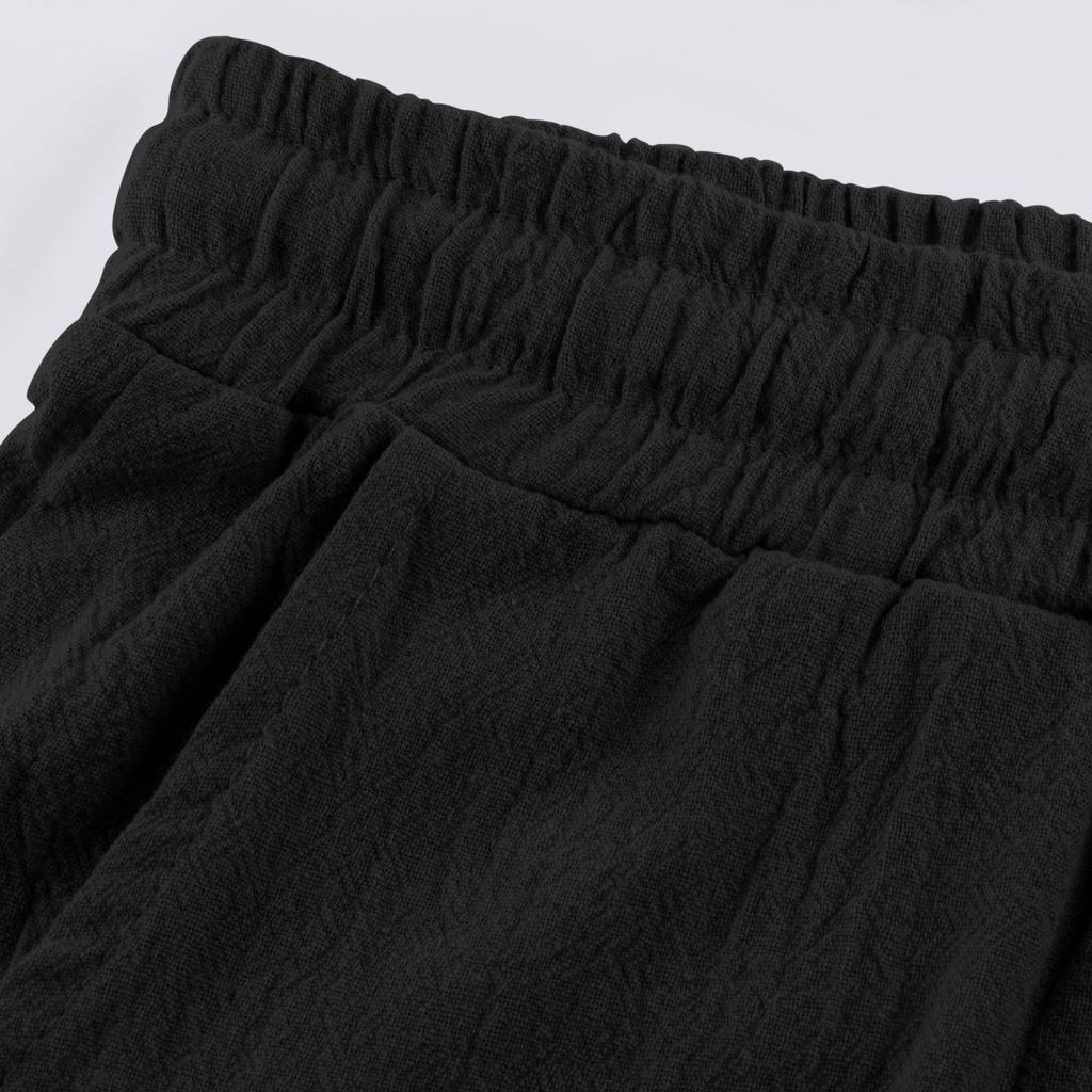 Pantalon décontracté ample et confortable pour hommes, pantalon décontracté en coton et lin avec cordon de serrage