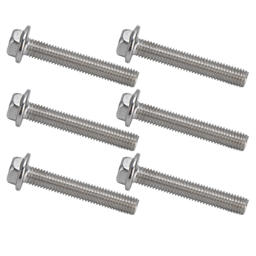 20Pcs M10x1.5 Screw Bolts A2?70 Stainless Steel Flanged Hex Head Bolt with Gasket DIN6921M10x60