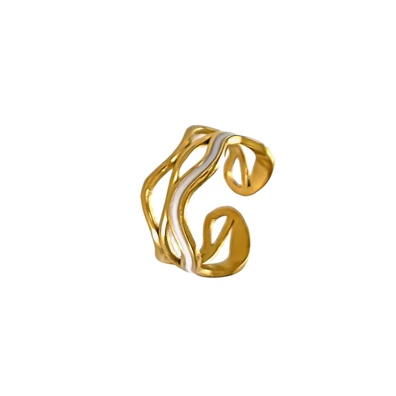 

Fashion Adjustable Rings Opening Jewelry Geometric Finger Rings Stainless Steel Texture Suitable for Various Occasion