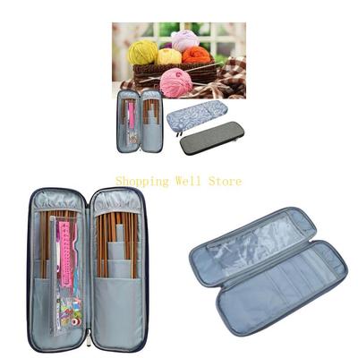 Knitting Needle Case Crochet Hook Case Circular Needle Case 15.7Inch Large Crochet Needle and Accessories Storage Bag