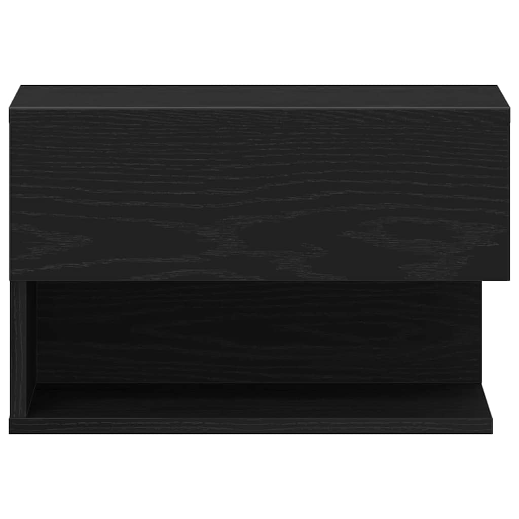 Nightstand Black Oak Look 46 x 30 x 30 cm Engineered Wood