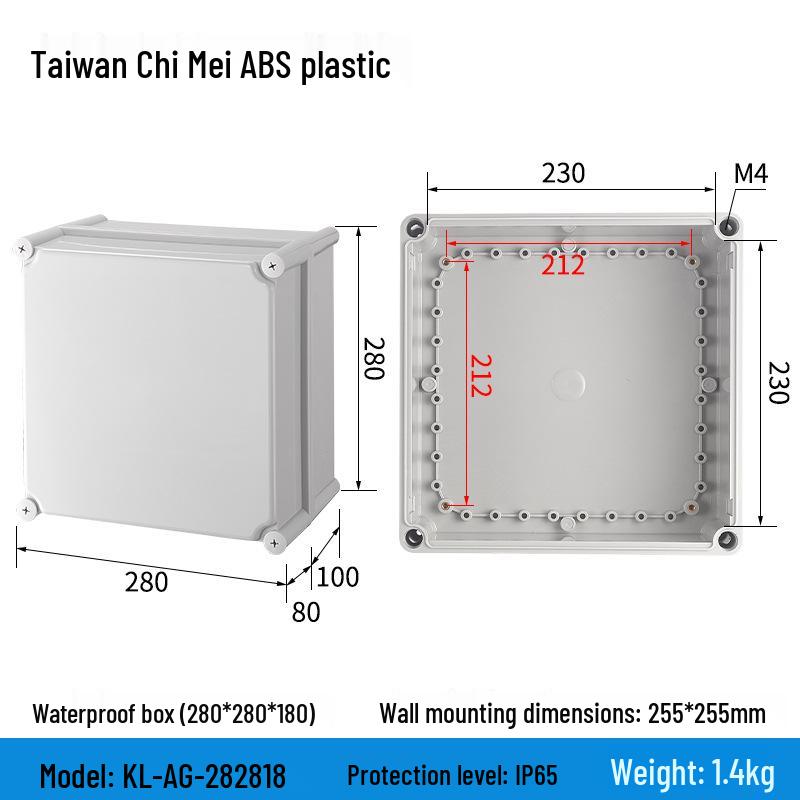 Outdoor Waterproof ABS Power Supply & Monitoring Socket Box with Wiring Terminal & Button