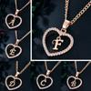 Women Necklace Jewelry Accessorie A-Z Name Choker Gift Dainty Initial Rhinestones Letter Fashion Tiny Heart Pendant
